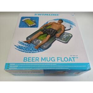 Swimline Beer Mug Float Swimming Pool Raft Lounge Inflatable - 72"